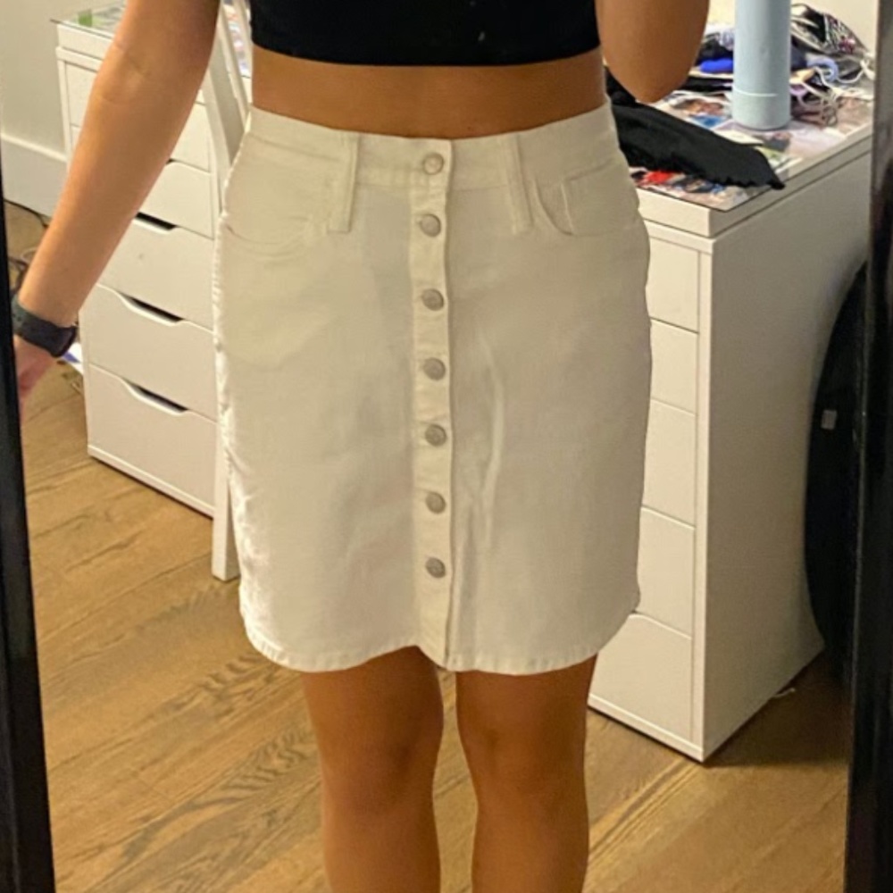 White Denim Skirt
